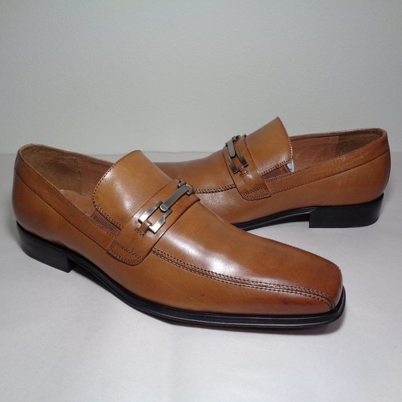 Steve Madden Size 9.5 M SHHARP Tan Leather Slip On Loafers New Men's Shoes